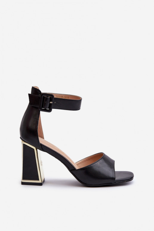 Elegant Black Women's Sandals with Heel Rosazara Elegant Black Women's Sandals with Heel Rosazara