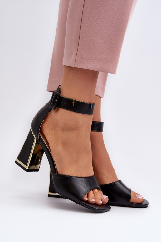 Elegant Black Women's Sandals with Heel Rosazara Elegant Black Women's Sandals with Heel Rosazara