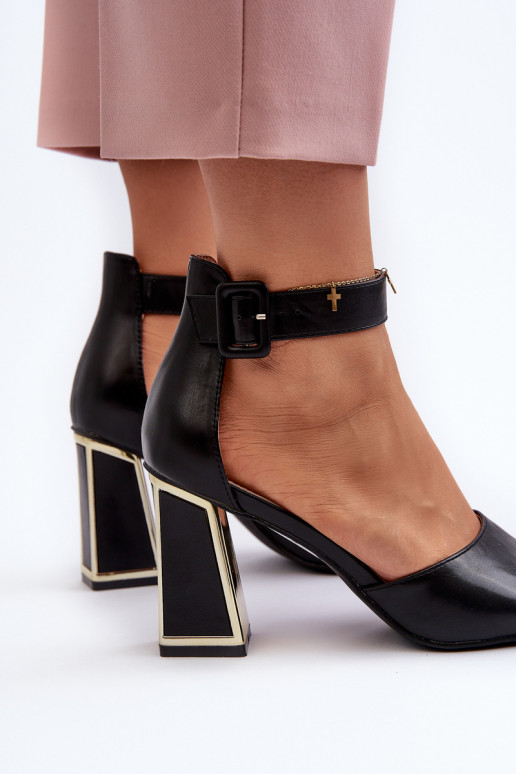 Elegant Black Women's Sandals with Heel Rosazara Elegant Black Women's Sandals with Heel Rosazara
