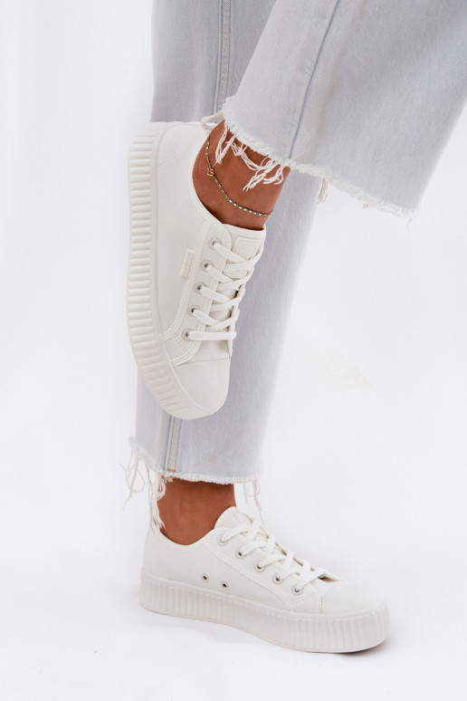 Women Fabric Sneakers On Platform Big Star RR274776 White
