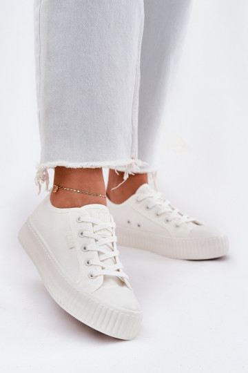 Women Fabric Sneakers On Platform Big Star RR274776 White 2