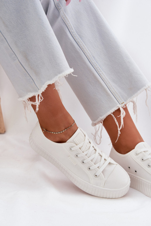 Women Fabric Sneakers On Platform Big Star RR274776 White
