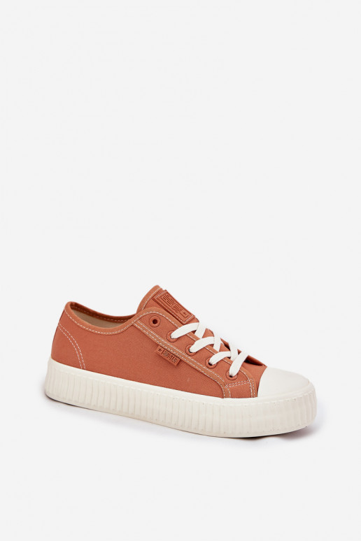Women s fabric sneakers on platform Big Star RR274778 Orange