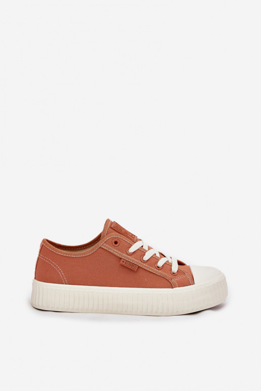 Women s fabric sneakers on platform Big Star RR274778 Orange