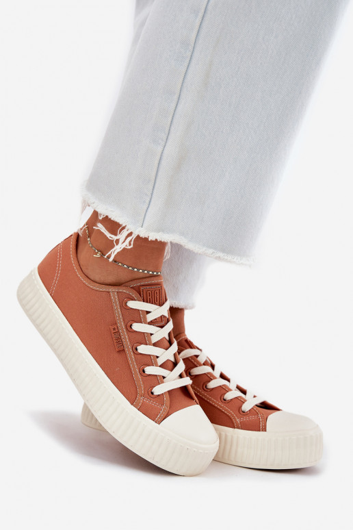 Women s fabric sneakers on platform Big Star RR274778 Orange