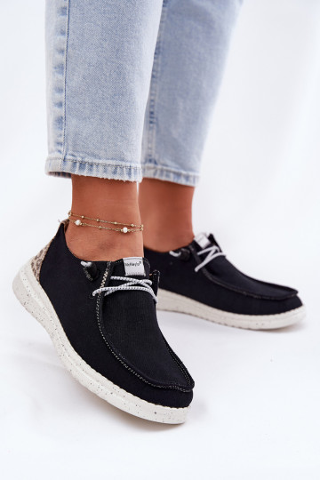 Lekkie Materiałowe Półbuty Damskie McKeylor 96116 Czarne