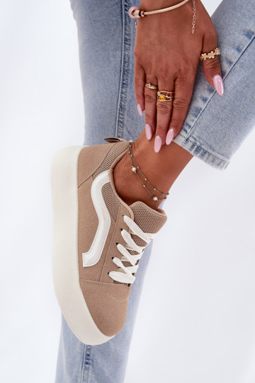 Sneakersy Damskie Na Platformie Khaki Tellnira 2