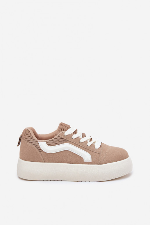Sneakersy Damskie Na Platformie Khaki Tellnira