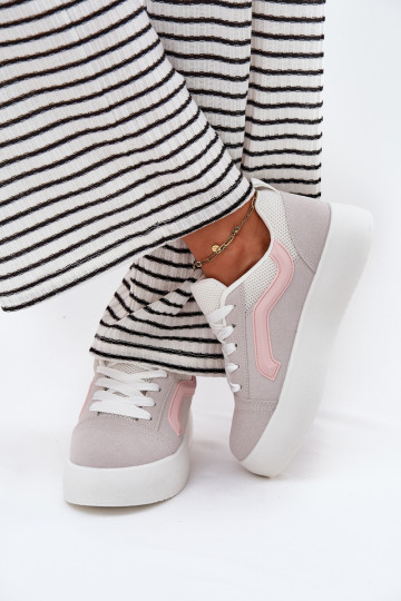 Sneakersy Damskie Na Platformie Szare Tellnira 2
