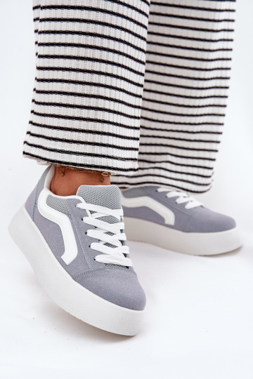 Sneakersy Damskie Na Platformie Niebieskie Tellnira 2