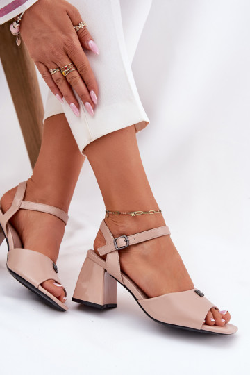 Women's Heeled Sandals Vinceza 62235 Beige