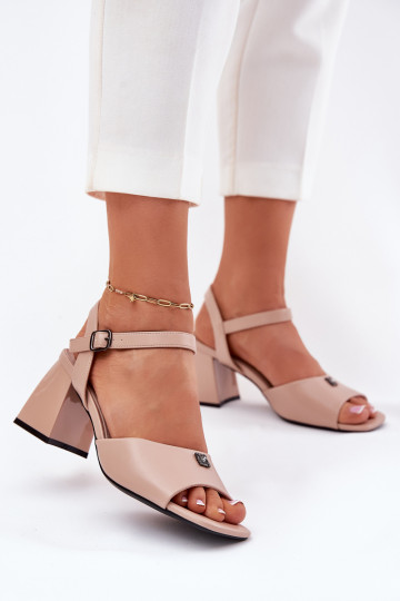 Women's Heeled Sandals Vinceza 62235 Beige 2
