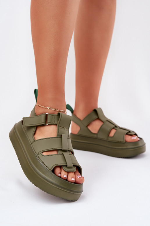Women's platform sandals green Nitavelia
