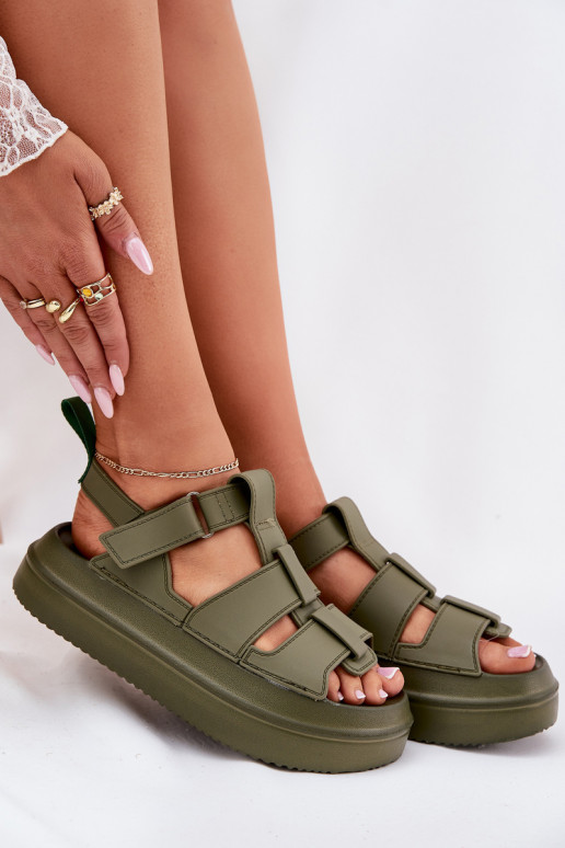 Women's platform sandals green Nitavelia