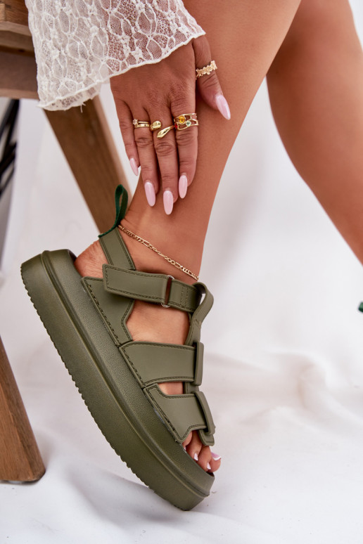 Women's platform sandals green Nitavelia