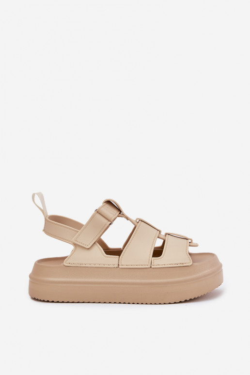 Beige Platform Sandals Women Nitavelia
