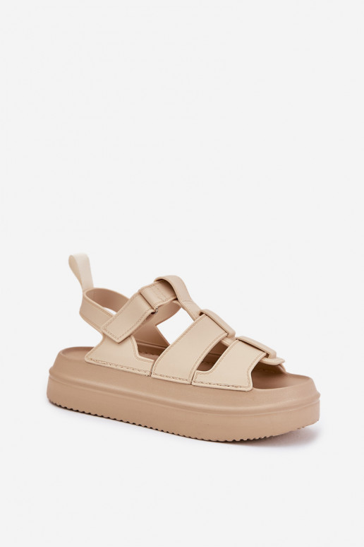 Beige Platform Sandals Women Nitavelia
