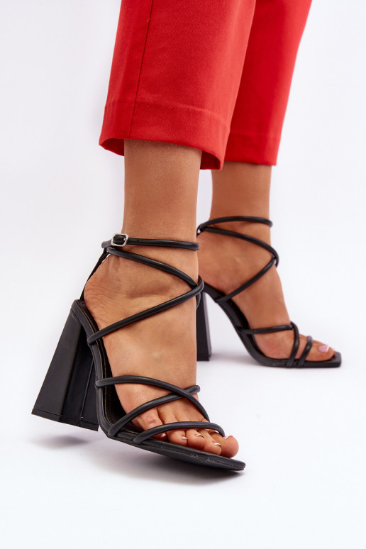 Stylish Black High Heel Sandals Josette