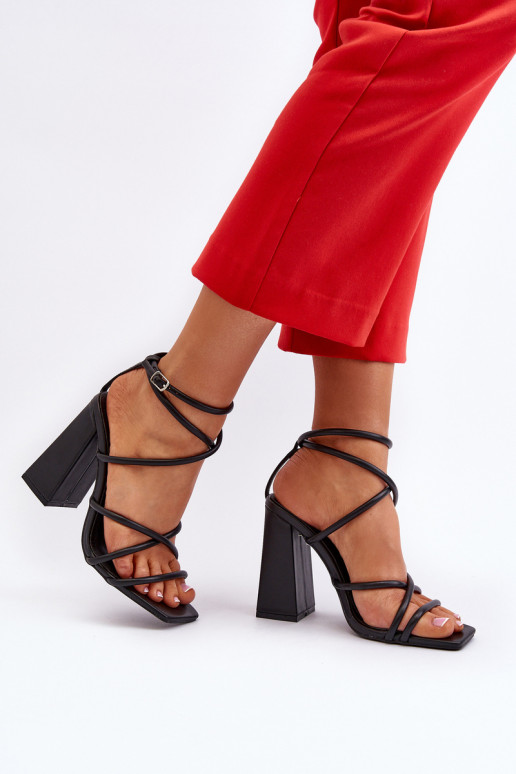 Stylish Black High Heel Sandals Josette