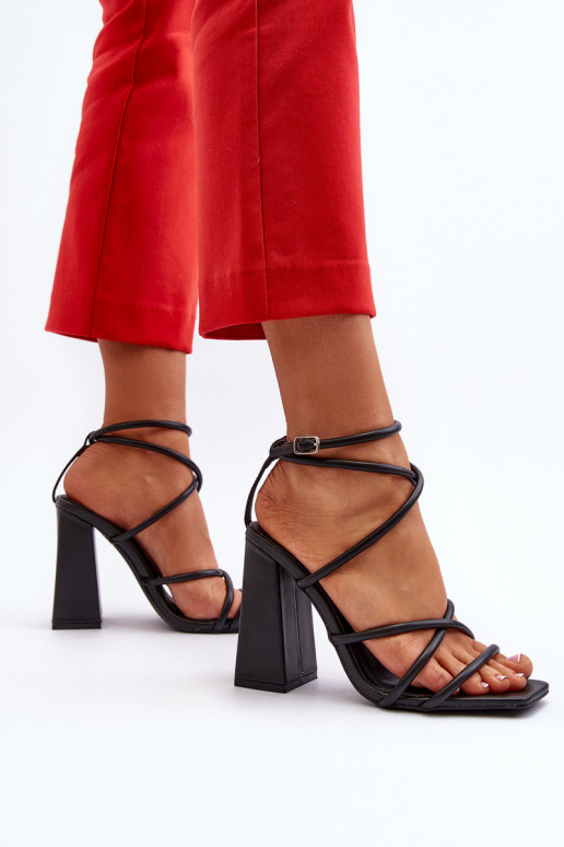 Stylish Black High Heel Sandals Josette