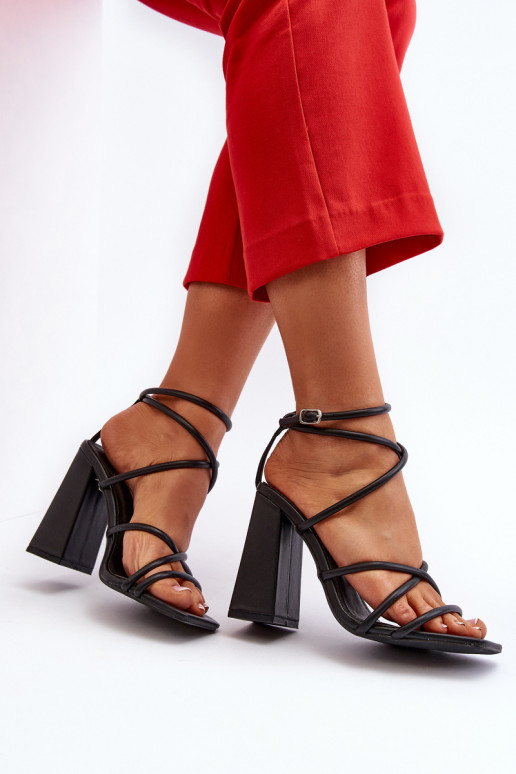 Stylish Black High Heel Sandals Josette