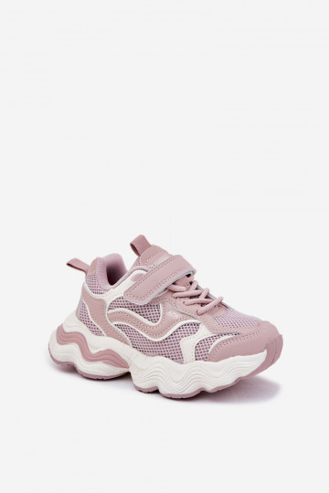Children's sneakers on thick sole pink Lianees