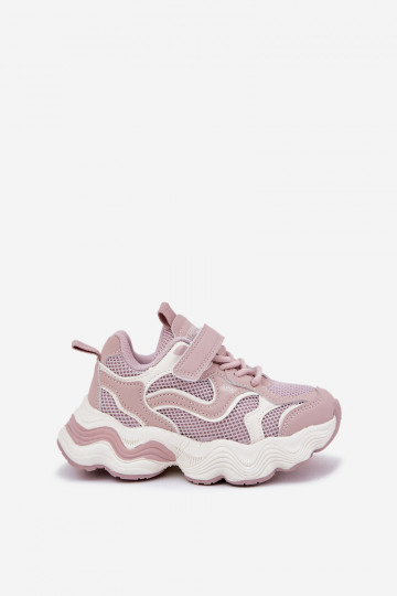 Sneakersy Dziecięce Na Grubej Podeszwie Różowe Lianees 2