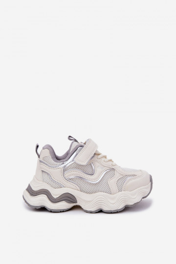 Sneakersy Dziecięce Na Grubej Podeszwie Białe Lianees 2