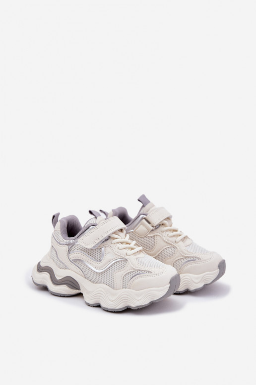 Sneakersy Dziecięce Na Grubej Podeszwie Białe Lianees