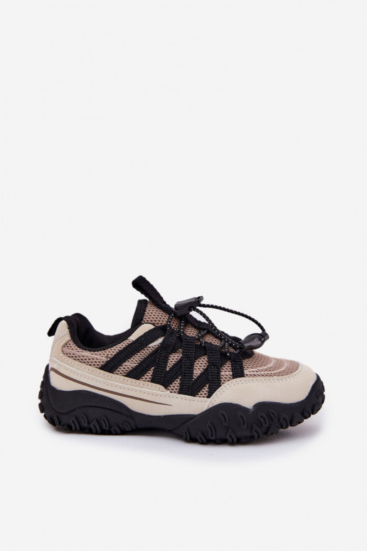 Kids Sneakers With Drawstring Beige Nanelita Kids Sneakers With Drawstring Beige Nanelita
