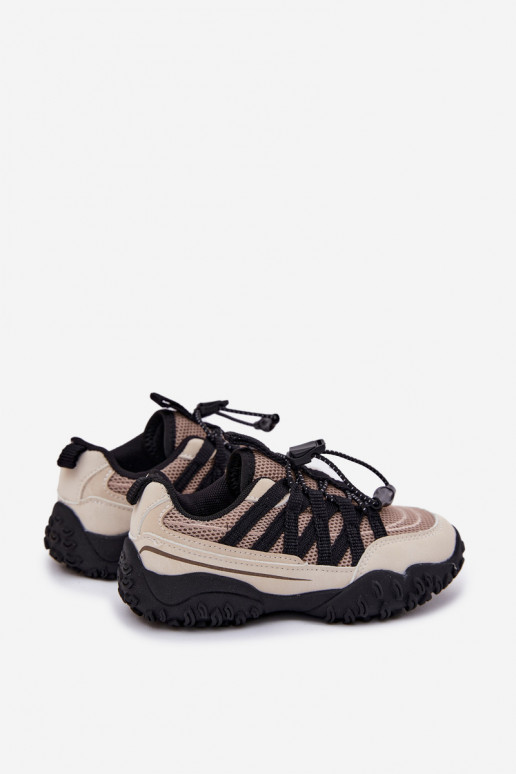 Kids Sneakers With Drawstring Beige Nanelita Kids Sneakers With Drawstring Beige Nanelita
