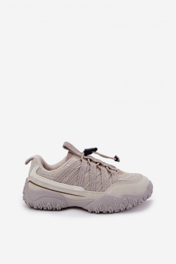 Sneakersy Dziecięce Ze Ściągaczem Jasnobeżowe Nanelita 2