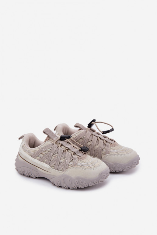Children's Sneakers With Drawstring Light Beige Nanelita
