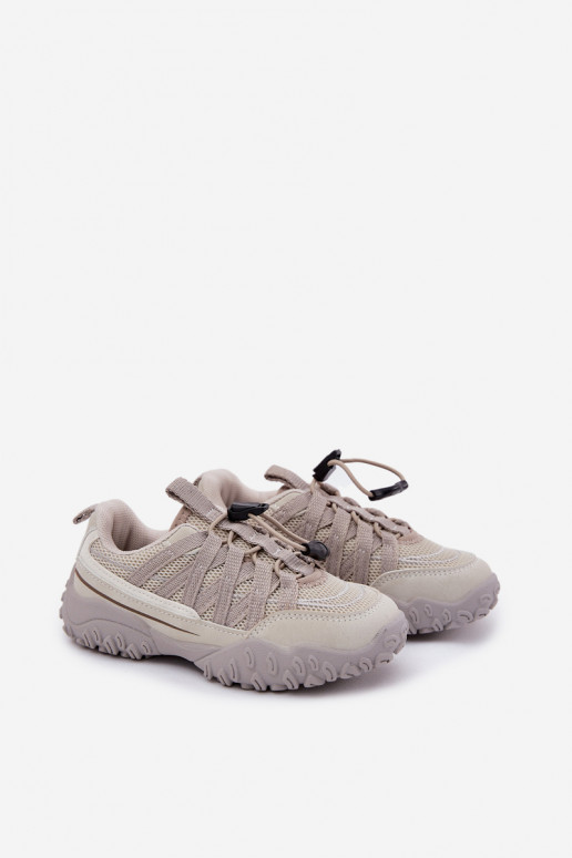 Children's Sneakers With Drawstring Light Beige Nanelita