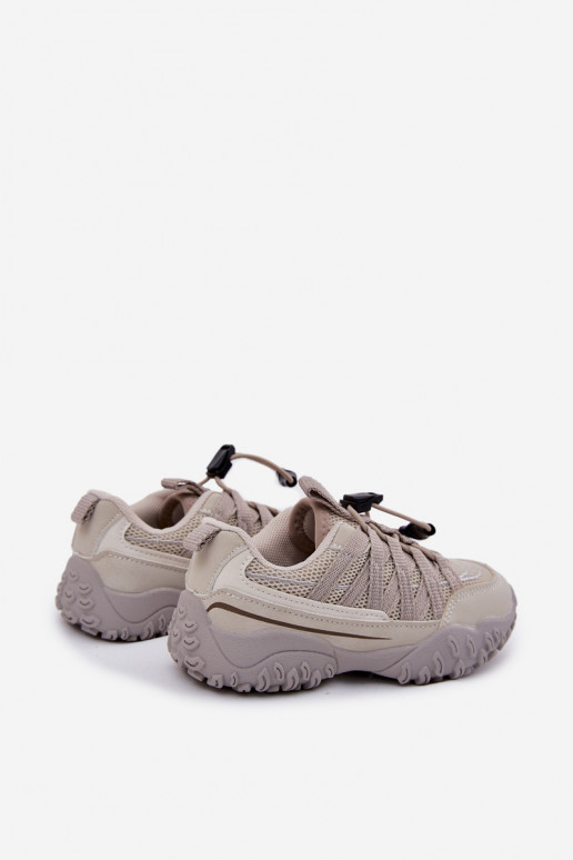 Children's Sneakers With Drawstring Light Beige Nanelita