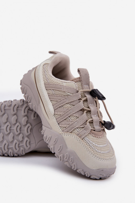 Children's Sneakers With Drawstring Light Beige Nanelita