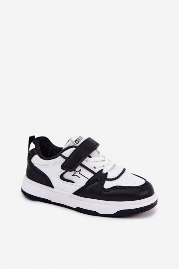 Lekkie Sneakersy Dziecięce Big Star RR374052 Biało-Czarne