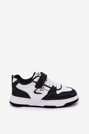 Lekkie Sneakersy Dziecięce Big Star RR374052 Biało-Czarne 2