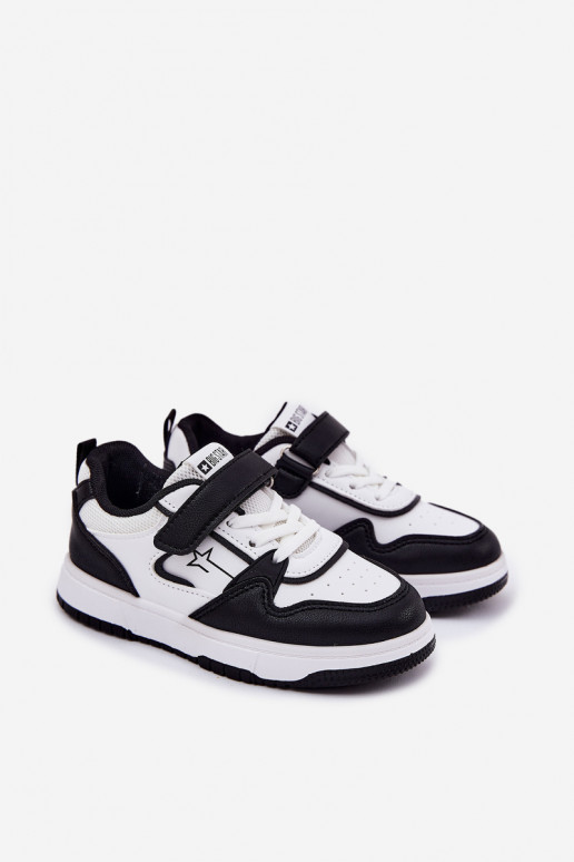 Lekkie Sneakersy Dziecięce Big Star RR374052 Biało-Czarne