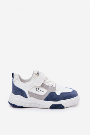 Lekkie Sneakersy Dziecięce Big Star RR374053 Biało-Niebieskie 2