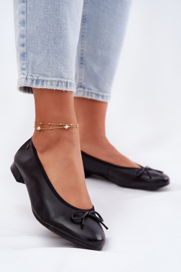 Leather Ballet Flats Women Maciejka P6800-01 Black