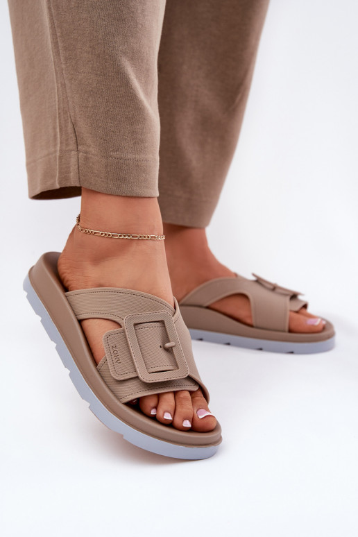 Fragrant Women's Slippers With Decorative Buckle Beige ZAXY RR285076 Fragrant Women's Slippers With Decorative Buckle Beige ZAXY RR285076