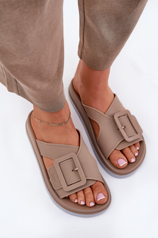 Fragrant Women's Slippers With Decorative Buckle Beige ZAXY RR285076 Fragrant Women's Slippers With Decorative Buckle Beige ZAXY RR285076