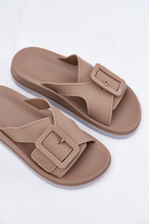 Fragrant Women's Slippers With Decorative Buckle Beige ZAXY RR285076 Fragrant Women's Slippers With Decorative Buckle Beige ZAXY RR285076