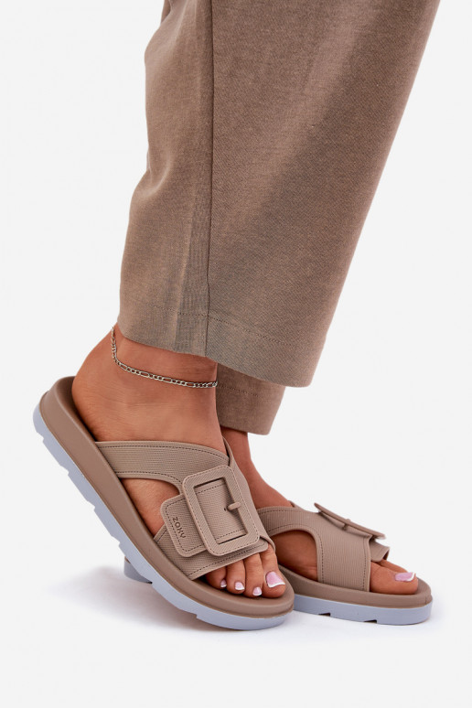 Fragrant Women's Slippers With Decorative Buckle Beige ZAXY RR285076 Fragrant Women's Slippers With Decorative Buckle Beige ZAXY RR285076