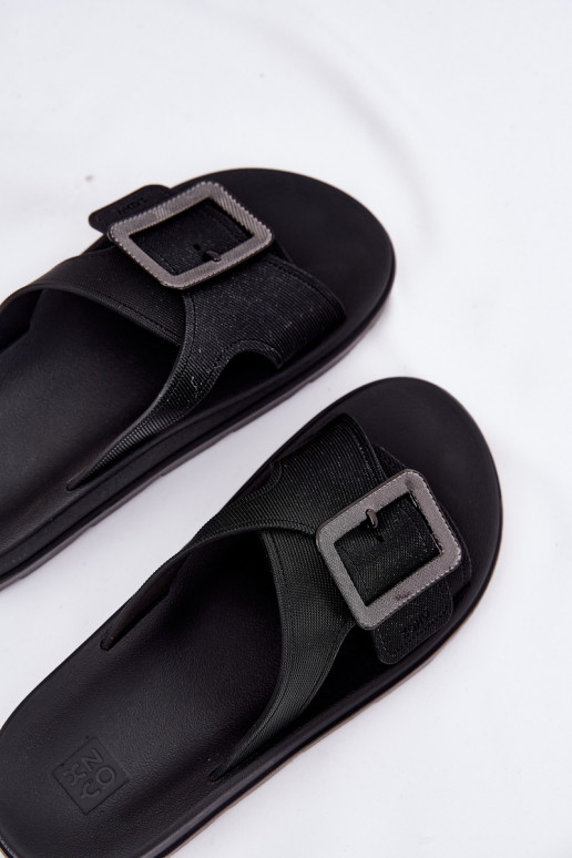 Fragrant Ladies Slippers With Decorative Buckle Black ZAXY RR285078