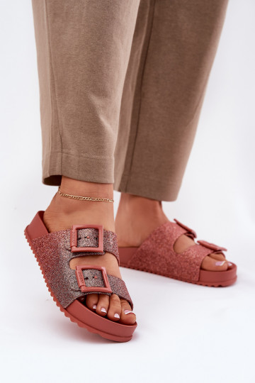 Fragrant Women's Slippers With Glitter And Buckles Dirty Pink ZAXY RR285025 2