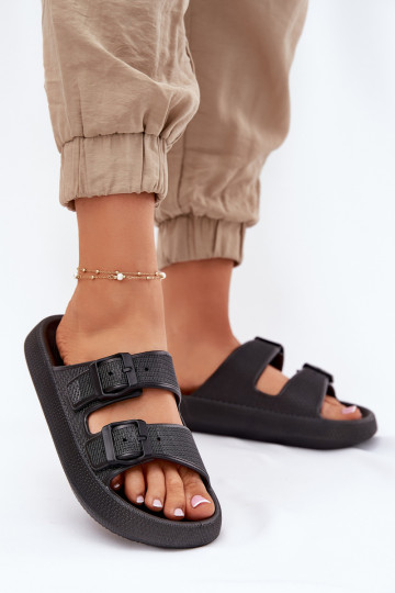 Women's Platform Sandals With Buckles Black Nitiana 2