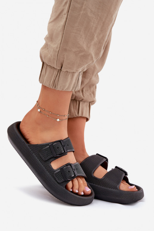 Women's Platform Sandals With Buckles Black Nitiana