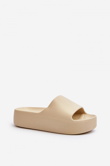 Women's Thick Sole Beige Slides Oreithano 2